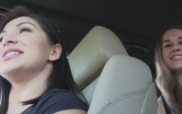 Hot hitchhiking babes fuck for cash part 1
