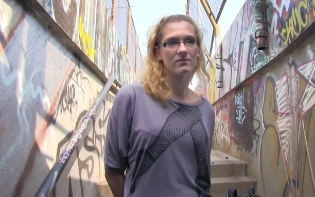 Stranger Offers Nerdy Blonde A Modeling Job If She Fucks Him Outdoors