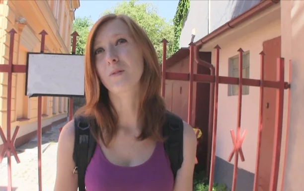 Fake College Inspector Gets Redhead to Pay With Blowjob