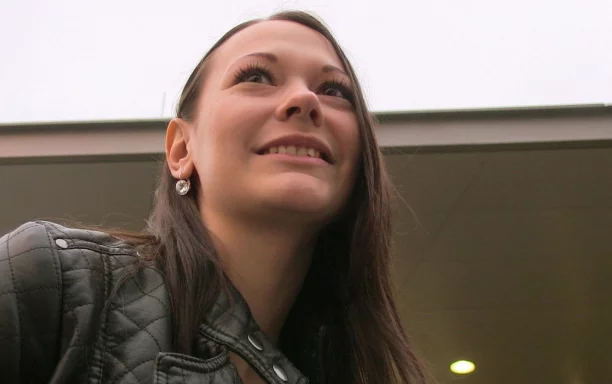 Brunette Lays Down For A Fuck Outside Shopping Mall