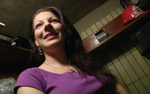 Lonely Brunette At Cafe Takes Dick Cream All Over Her Face