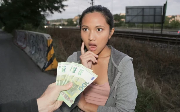 Agent tastes first Asian pussy
