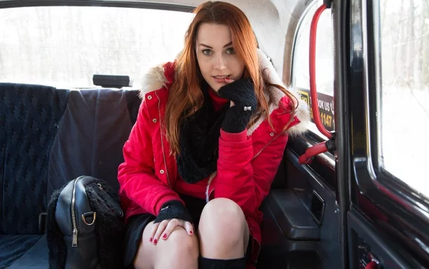 Cute Redhead striptease and fuck